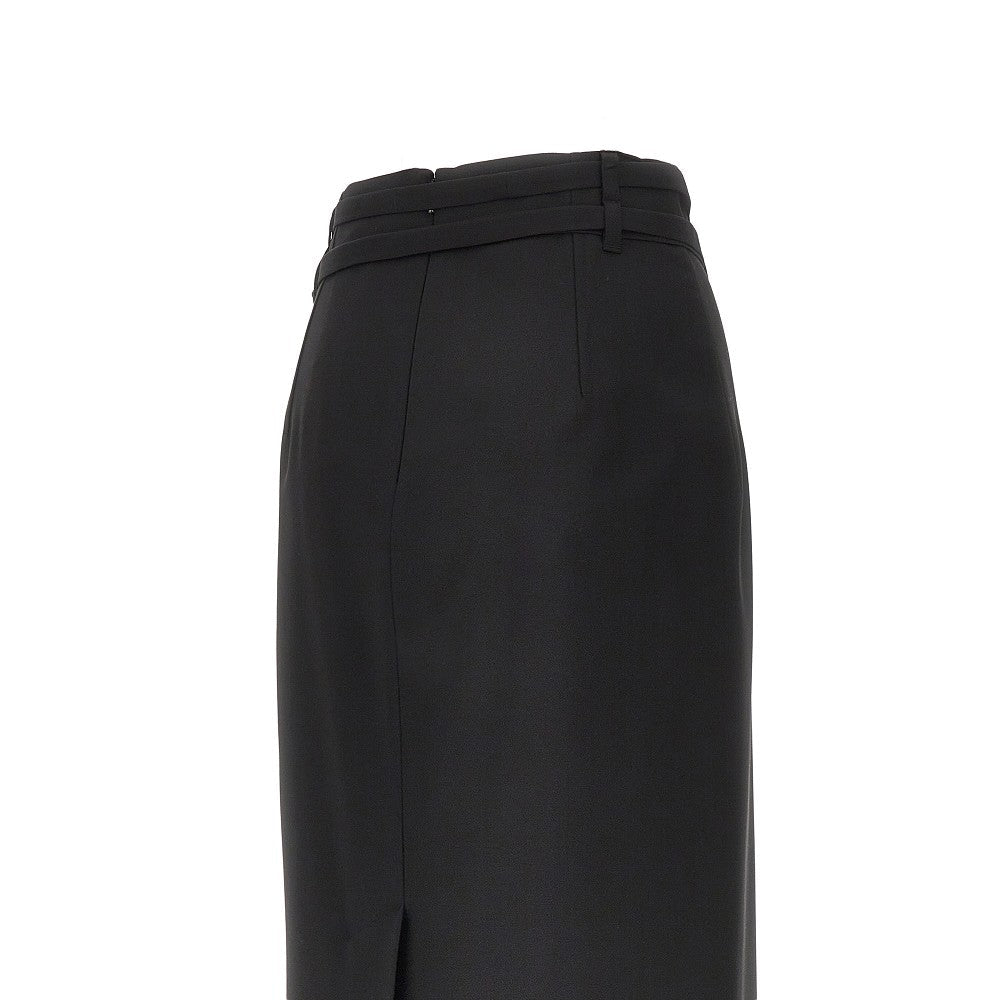 SPORTMAX 40 wool midi skirt with belt