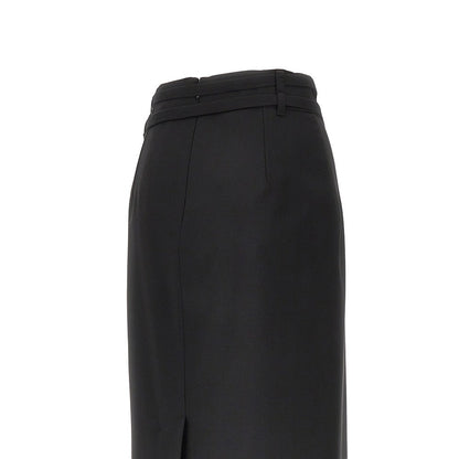 SPORTMAX 40 wool midi skirt with belt