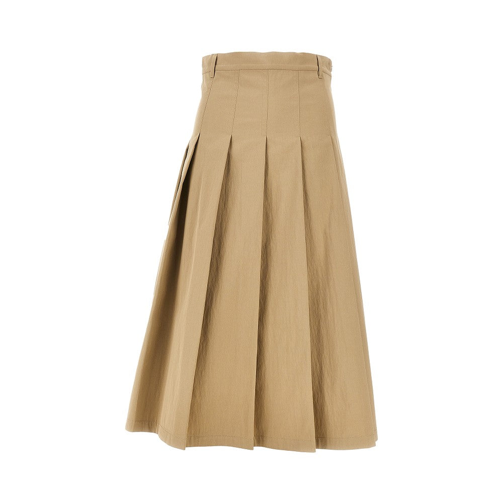 gabardine pleated midi skirt