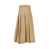 gabardine pleated midi skirt