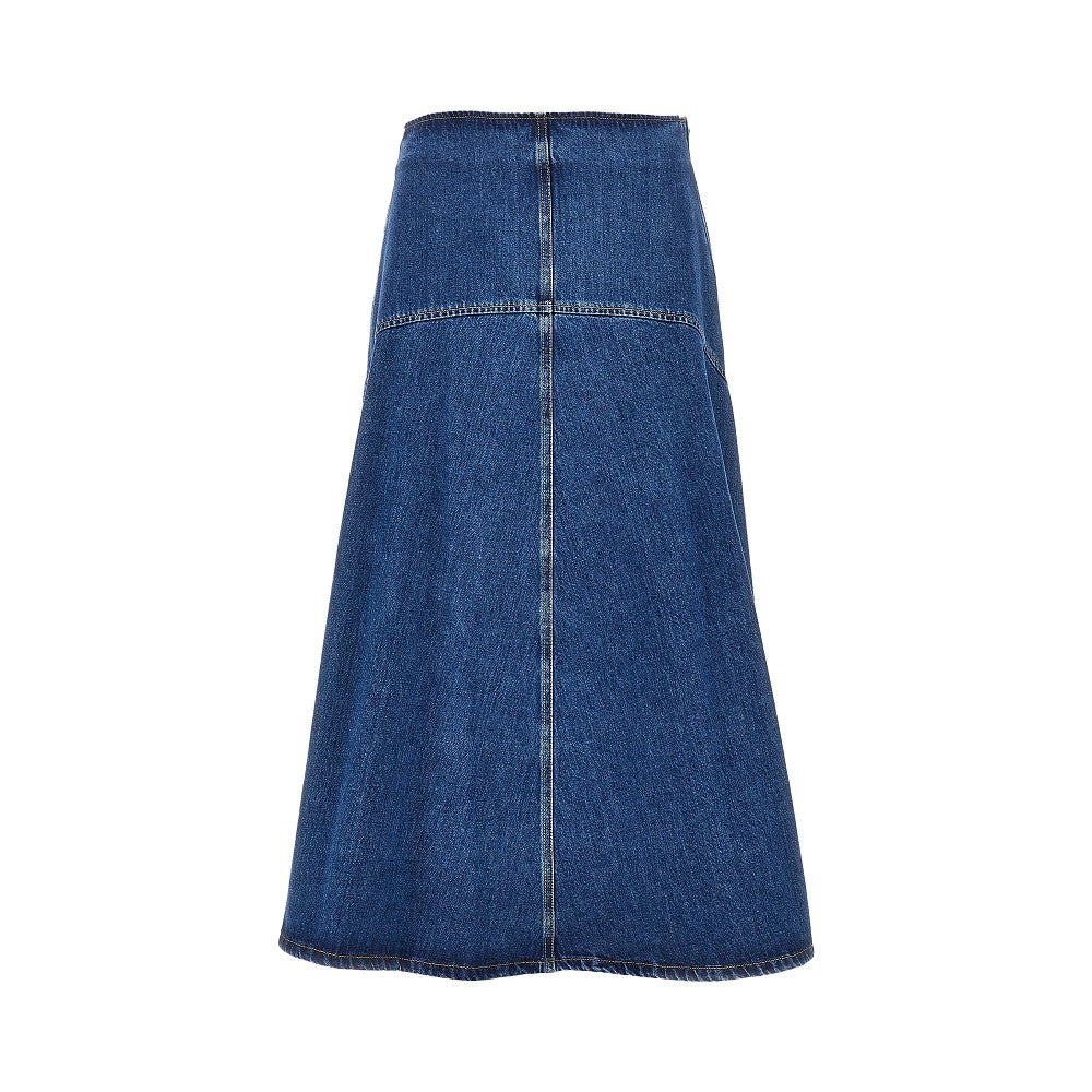 cotton denim long skirt