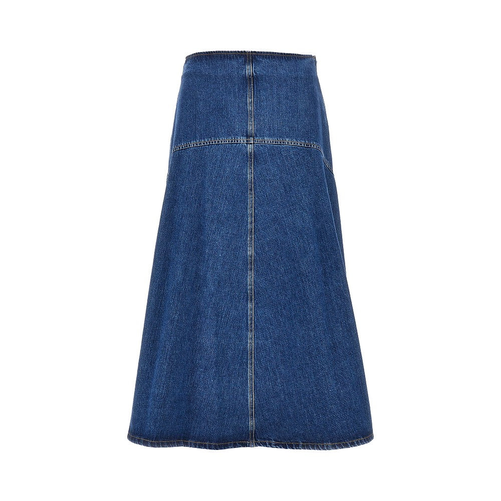 cotton denim long skirt