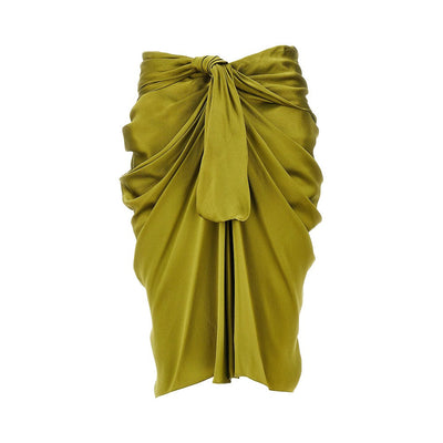 CHLOÉ 36 draped silk midi skirt