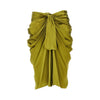 draped silk midi skirt