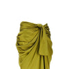 draped silk midi skirt