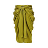 draped silk midi skirt