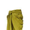 draped silk midi skirt