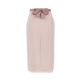 VALENTINO 40 satin midi skirt with bow
