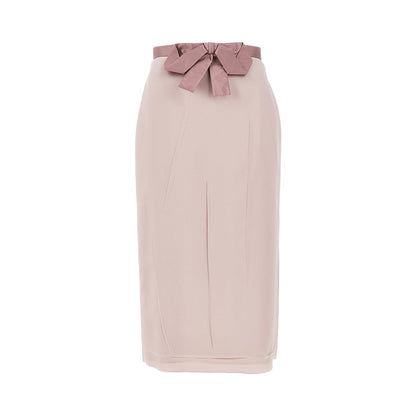 VALENTINO 40 satin midi skirt with bow