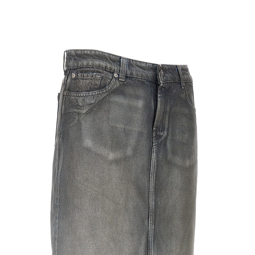 nolita coated denim long skirt