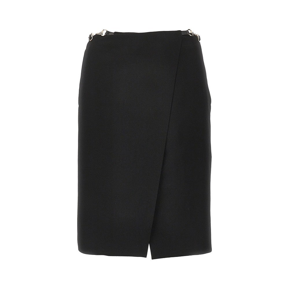 GUCCI 40 wrap skirt with horsebit details