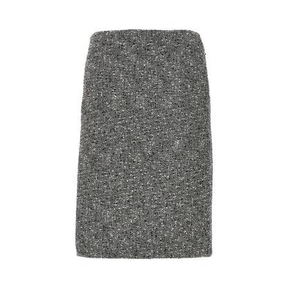 GUCCI 40 seeded wool knee-length skirt