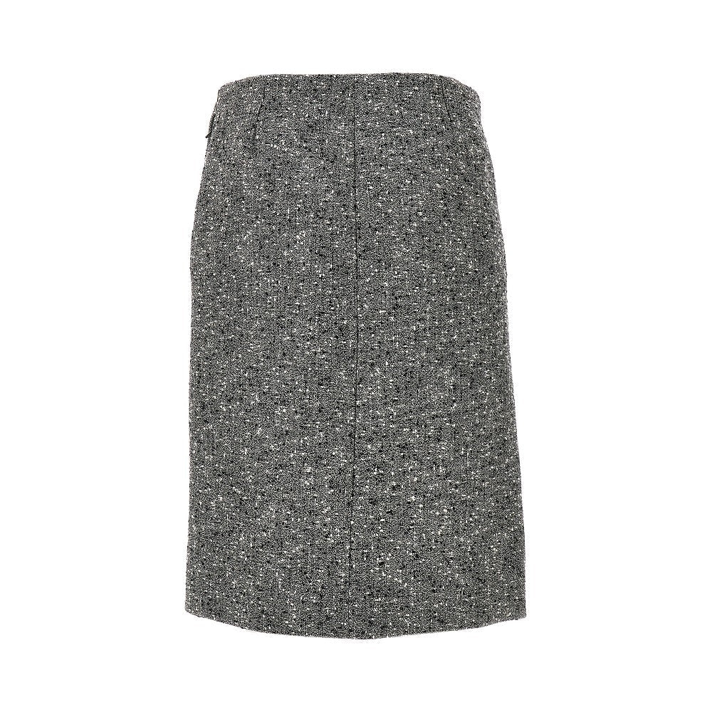 GUCCI 40 seeded wool knee-length skirt