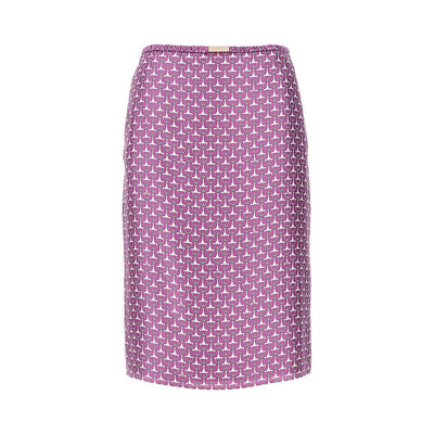 horsebit pattern silk skirt