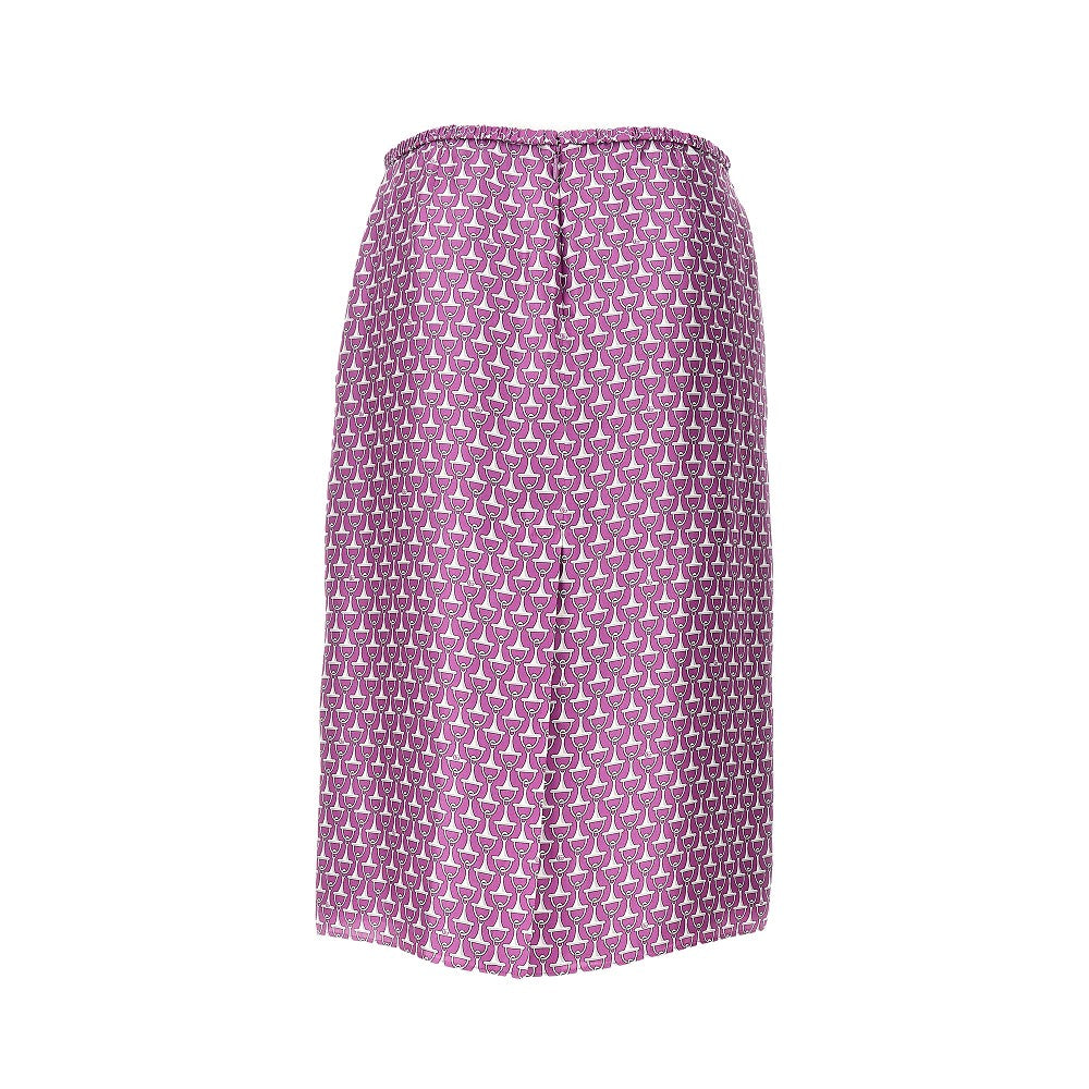 GUCCI 40 horsebit pattern silk skirt