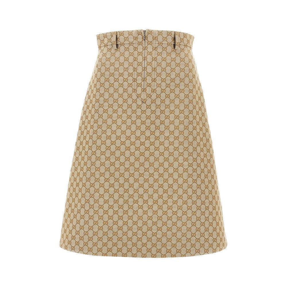 GUCCI 44 gg canvas a-line skirt