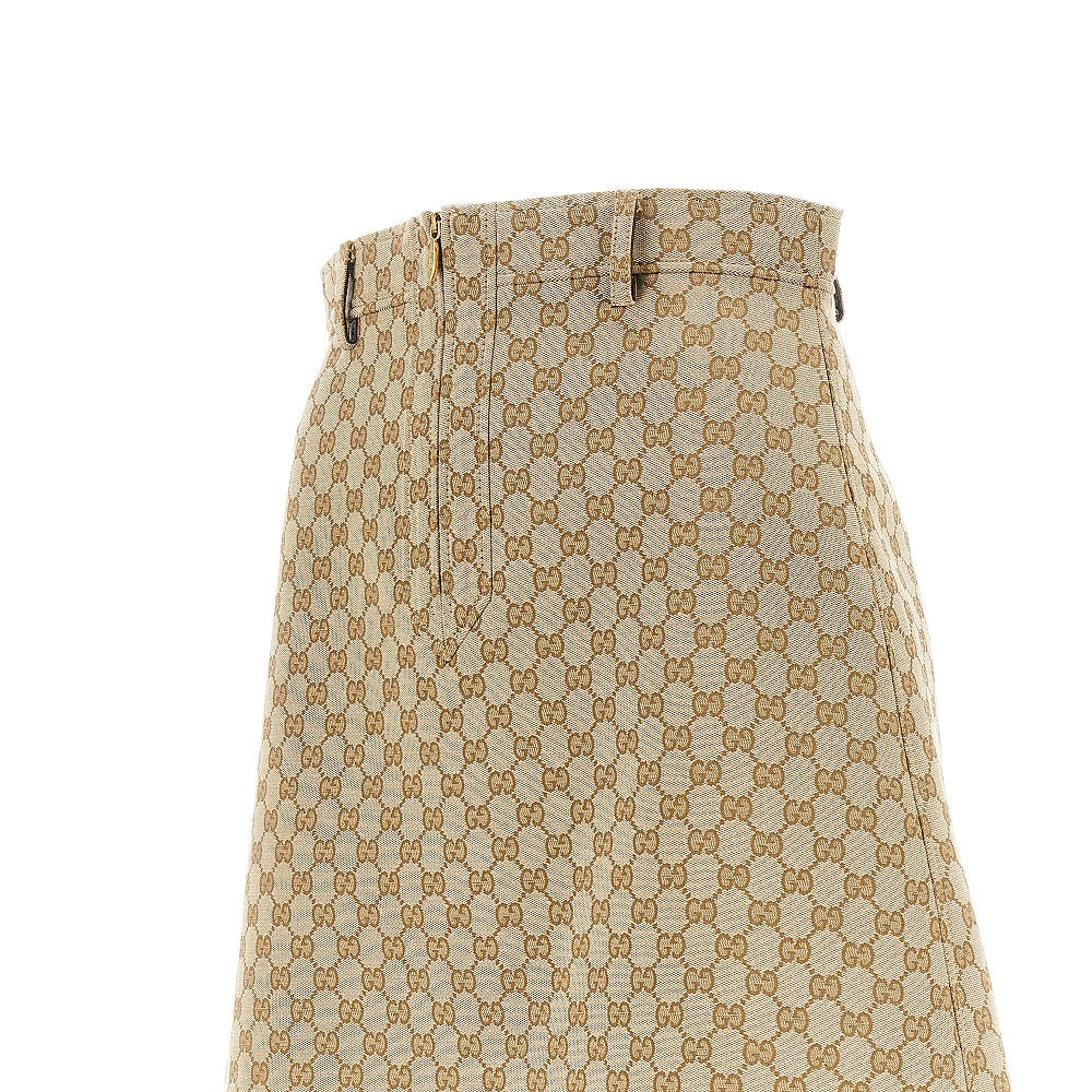 GUCCI 44 gg canvas a-line skirt