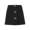 wool crepe mini skirt with double g buttons