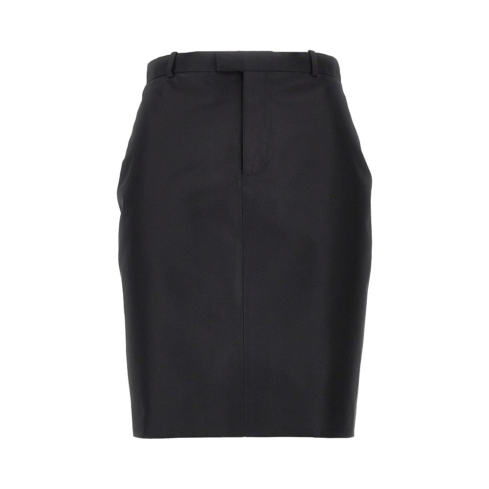 silk faille pencil skirt
