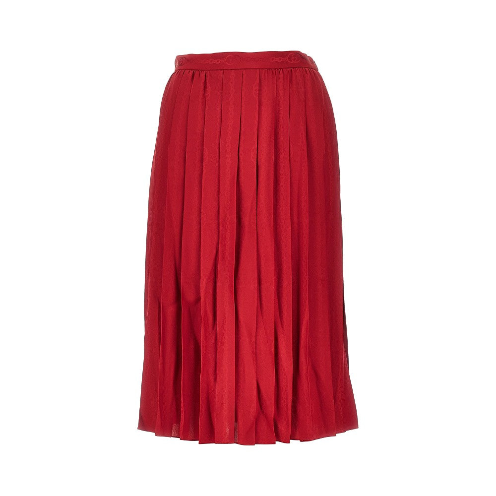 GUCCI 42 jacquard silk midi skirt