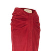 suede leather knee-length skirt