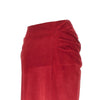 suede leather knee-length skirt
