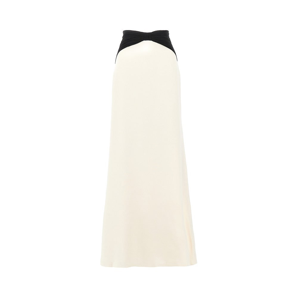 VALENTINO 42 cady maxi skirt with bow band
