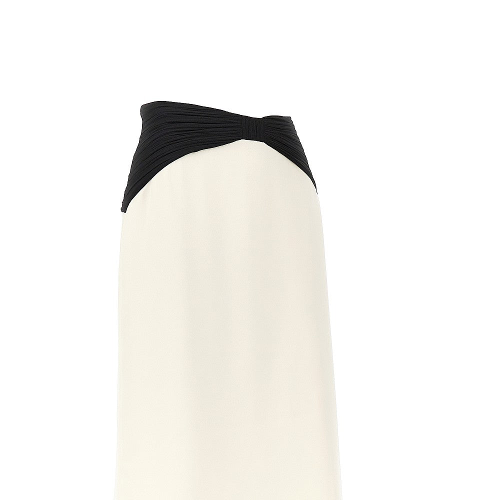VALENTINO 42 cady maxi skirt with bow band
