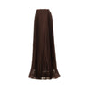 pleated crepe de chine maxi skirt