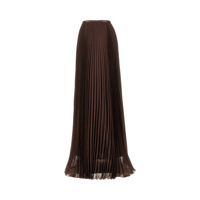 pleated crepe de chine maxi skirt