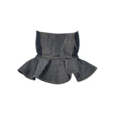 GANNI 36 metallized denim top