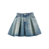 flared denim mini skirt