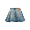 flared denim mini skirt