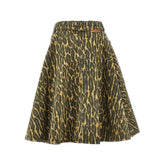 GANNI 36 leopard-print denim wrap skirt