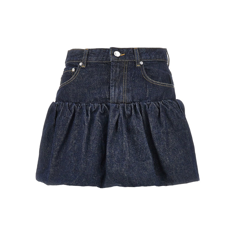 denim mini bubble skirt