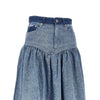 cotton denim long skirt