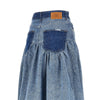 cotton denim long skirt