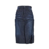 creased denim midi skirt