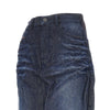 creased denim midi skirt