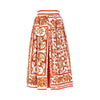 majolica print poplin midi skirt