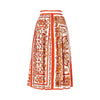 majolica print poplin midi skirt
