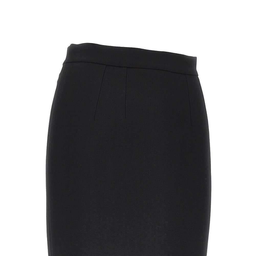 stretch wool midi skirt