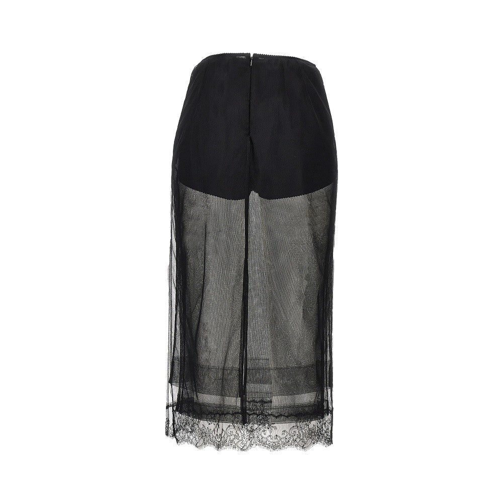 tulle midi skirt
