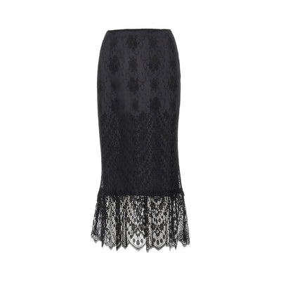chantilly lace midi skirt