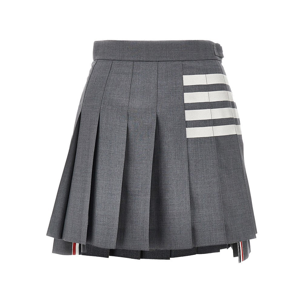 THOM BROWNE 36 wool mini skirt with 4 bar detail
