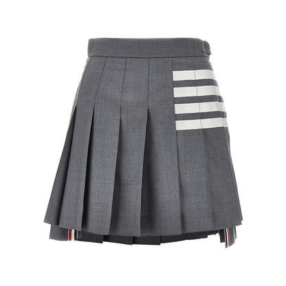 THOM BROWNE 36 wool mini skirt with 4 bar detail