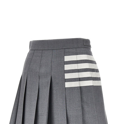 THOM BROWNE 36 wool mini skirt with 4 bar detail
