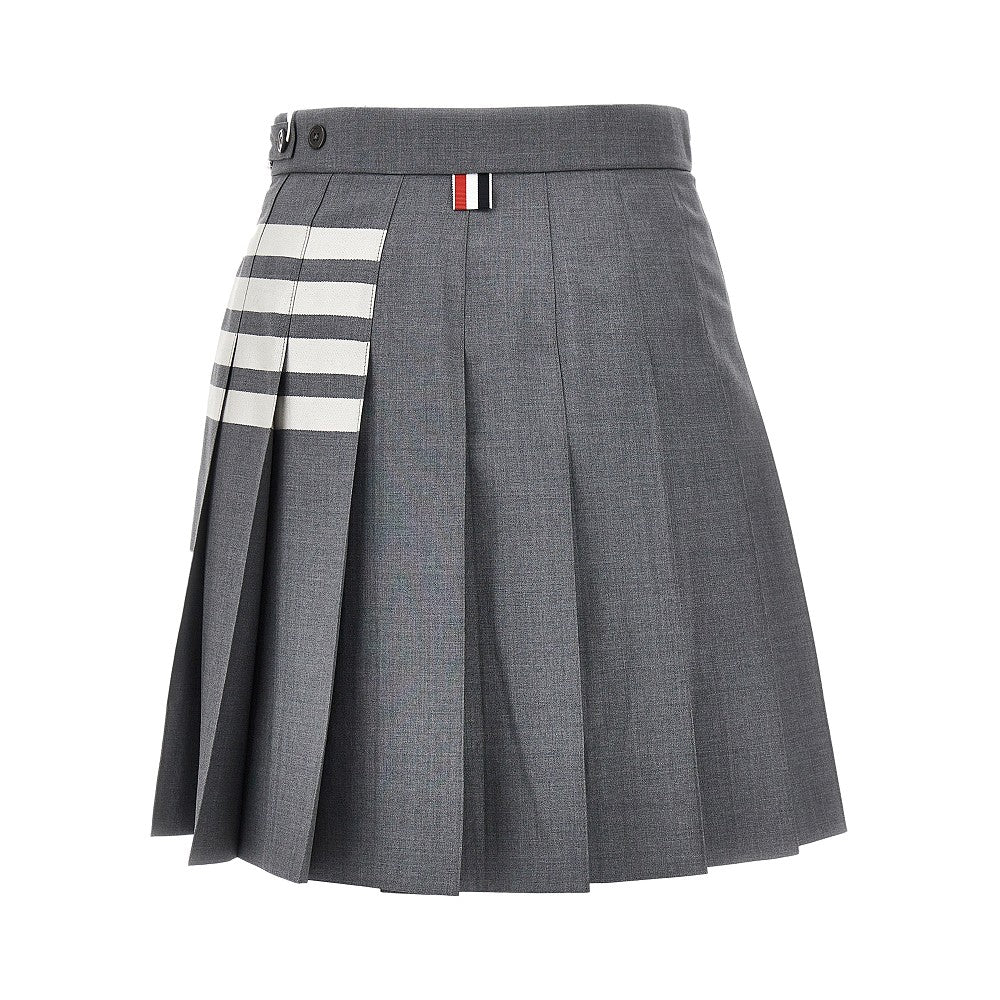 THOM BROWNE 36 wool mini skirt with 4 bar detail