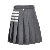 THOM BROWNE 36 wool mini skirt with 4 bar detail