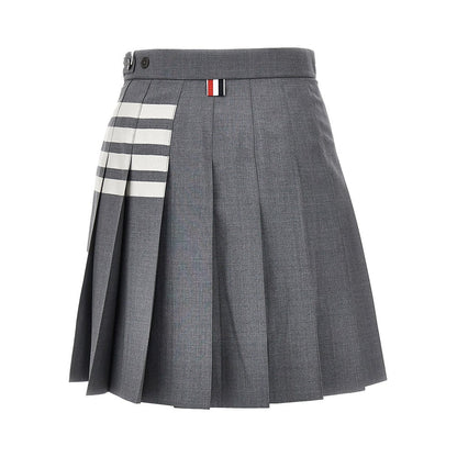 THOM BROWNE 36 wool mini skirt with 4 bar detail